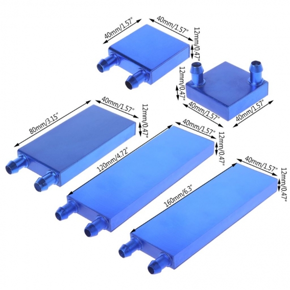 AcserGery Aluminiumlegierungs-Wasserkühlungsblock für Flüssigkeitskühler-Silber-Systemkühlkörper