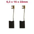 2x Kohlebürsten Motorkohlen Kohlen 6,3x16x22mm für Bosch 0601323448 0601323450 0601323460 0601323461 0601323465 0601324003 06013