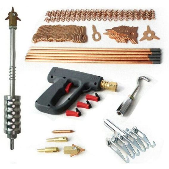 Dent Puller Ausbeulwerkzeug Kit Punktschweißelektroden   Spotter Schweißgerät Ausbeul Set Dellenreparatur Werkzeugsatz(86 Pcs)