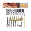 1Set Holzbearbeitung Fase Bohren Werkzeug Senker Bohrer Bits Holz Stecker Cutter und Automatische Zentrum Pin Punch