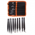 9 Stücke Edelstahl Pinzette Set Antistatische Zange Zangen Kit Repair Tool