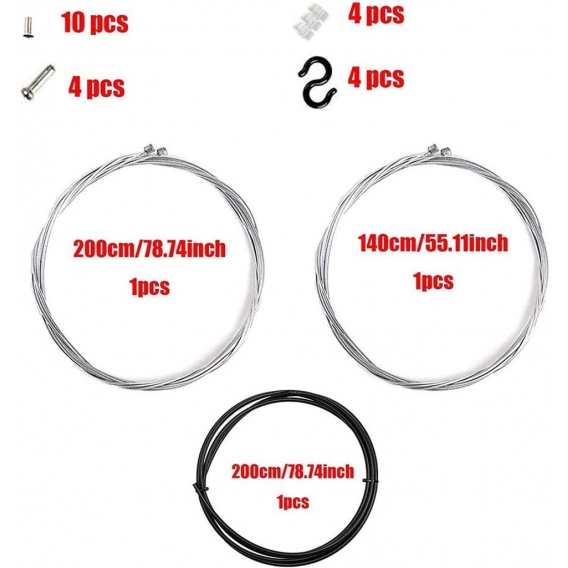 AcserGery 1 Satz Schaltkabel, 1 Satz Fahrradbremskabel, Schaltkabelsatz Teile & Crimps & Donuts für Fahrräder Bremsleitung für R