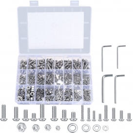 More about AcserGery 540 Stück Edelstahl-Sechskantschrauben, Muttern und Unterlegscheiben, M3 M4 M5 M6 Flachkopfschrauben-Sortiment, Maschi