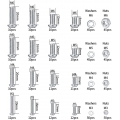 AcserGery 540 Stück Edelstahl-Sechskantschrauben, Muttern und Unterlegscheiben, M3 M4 M5 M6 Flachkopfschrauben-Sortiment, Maschi