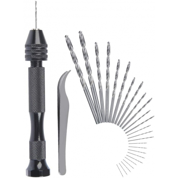 AcserGery Handbohrmaschine Handbohrmaschine | Einstellbares Helical-Hand-Kit | 25 Stück Mini-Spiralsenker-Bohrer für das Modell 