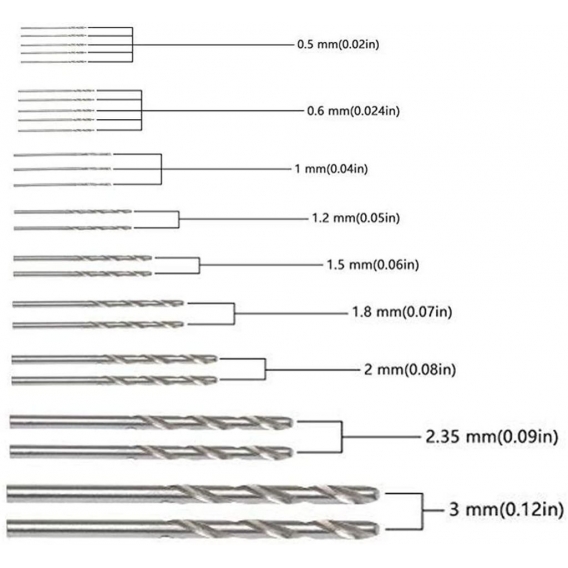 AcserGery Handbohrmaschine Handbohrmaschine | Einstellbares Helical-Hand-Kit | 25 Stück Mini-Spiralsenker-Bohrer für das Modell 