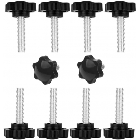 More about AcserGery 10 Stück Sterngriffschrauben, Increway-Rändelschrauben, M6x40-Gewindeklemme, schwarzer Kunststoff, sternförmiger Knopf