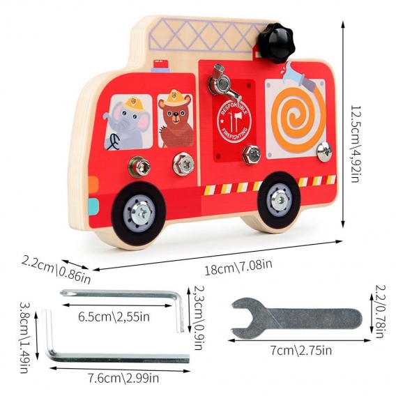 AcserGery Montessori Spielzeug-Schraubendreher-Set Montessori-Schraubendreher-Brett für Kinder Busy Bus Schraubendreher-Brett-Ki