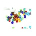 AcserGery 6 mm 100 Stück Charm-Kristallquadrate Perlen Spacer DIY Herstellung Glas lose facettierte Würfelperlen Schmuckherstell