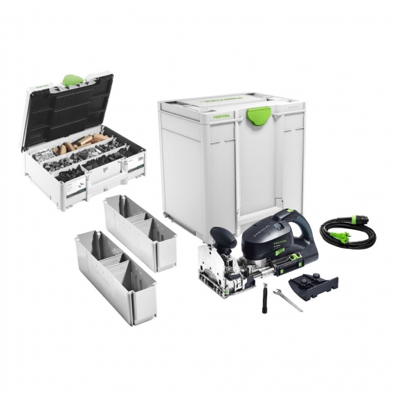 Festool DOMINO XL DF 700 EQ-Plus Dübelfräse 720 W + Festool SV-SYS D14 Domino Verbinder Sortiment + Systainer