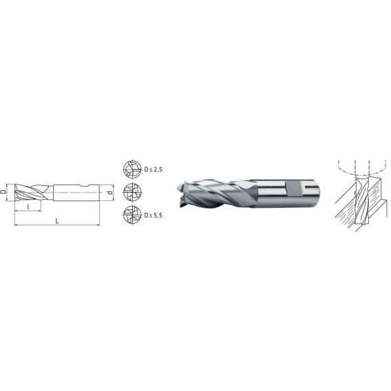 Elmag HSS Co8-Schaftfräser DIN 844, 72404