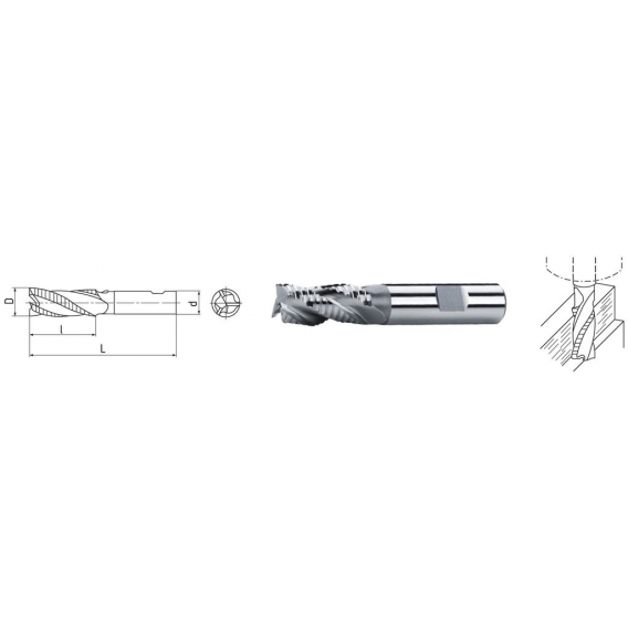 Elmag HSS Co8-Schaftfräser DIN 844, 73007