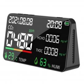 More about Haushaltsluftqualitaetsdetektor Multifunktionaler CO2-Tester mit Kohlendioxid TVOC HCHO-Wert Strommenge Temperatur Feuchtigkeits