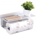 Küchenrollenhalter, Papierhandtuchhalter mit Shelf Nail Free selbstklebend Space Aluminium, Selbstklebender, für Badezimmer und 