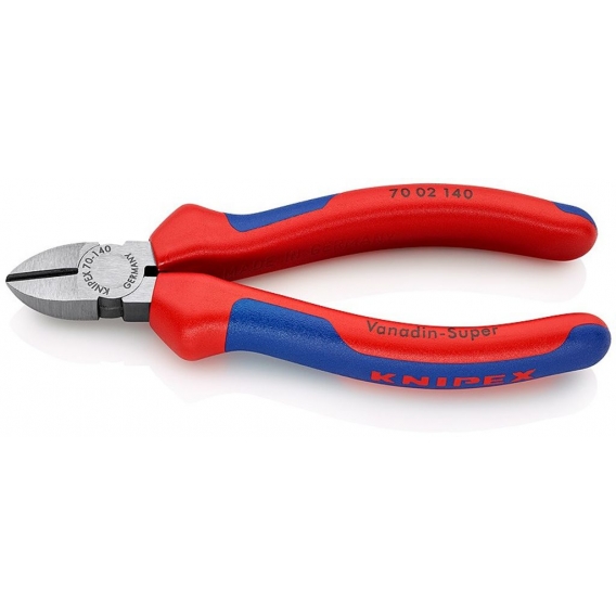 Knipex Seitenschneider DIN ISO 5749 Länge 140mm mit Facette poliert 2K-Hüllen - 70 02 140 SB