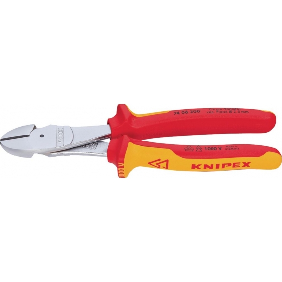 Knipex 740-6250 Kraftseitenschn.250mm VDE Griffe starkwandig 2farb., rot/gelb/silber-grau