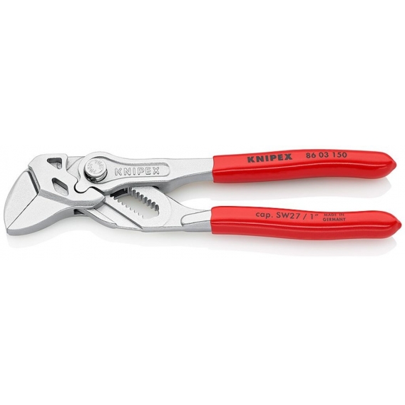 Knipex Zangenschlüssel Länge 150mm Spannweite 27mm mit Kunststoff-Überzug - 86 03 150 SB