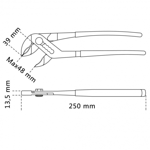 Beta Tools Wasserpumpenzange 1048V 250 mm 010480115