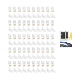 More about Kompakte RJ45-Crimpzange, Ethernet-Crimpzange und 50-teilige Abdeckungen für Netzwerk, Abisolierzange, Drahtschneider für