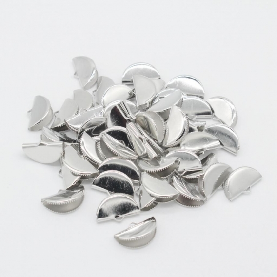 100 Stück Ribbon Crimp End Clips Farbe Silber