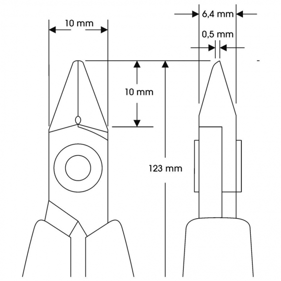 WETEC PRO Seitenschneider, spitzer kleiner Kopf, ohne Wate 3144 (3143)