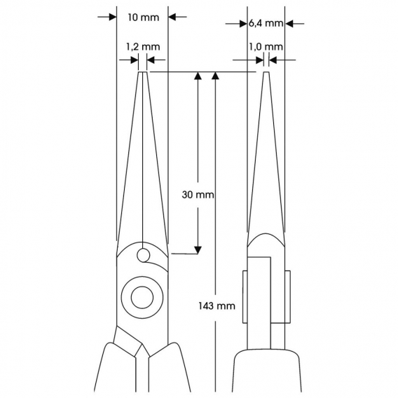 WETEC PRO Spitzzange, lang, Greifflächen glatt 3544 (3544 Electroniczange)