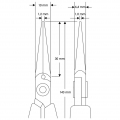 WETEC PRO Spitzzange, lang, Greifflächen glatt 3544 (3544 Electroniczange)