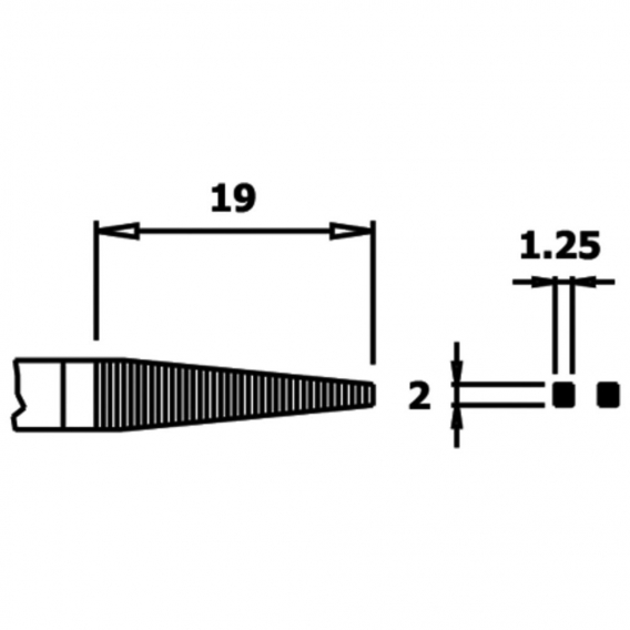 WETEC ECO Flachzange, kurz, Greifflächen geriffelt, 2.0 mm, ESD-Griffe PN5001-SD