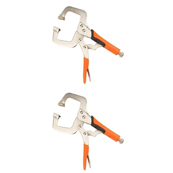 2 Stück C Clamp Gripzange Schweißerzange Feststellzange Klemmzange Bügelgripzange, 6 Zoll + 11Zoll