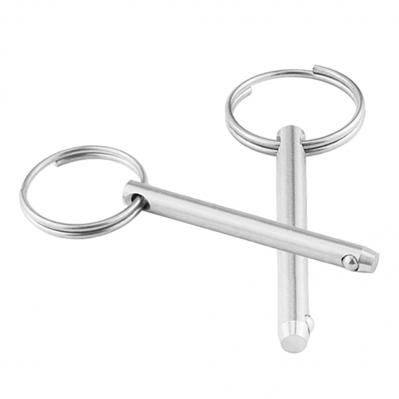 2 Pcs. Silber Steckbolzen Ringbolzen für Boot Jacht, Edelstahl, Korrosionsbeständig, 5 x 51mm