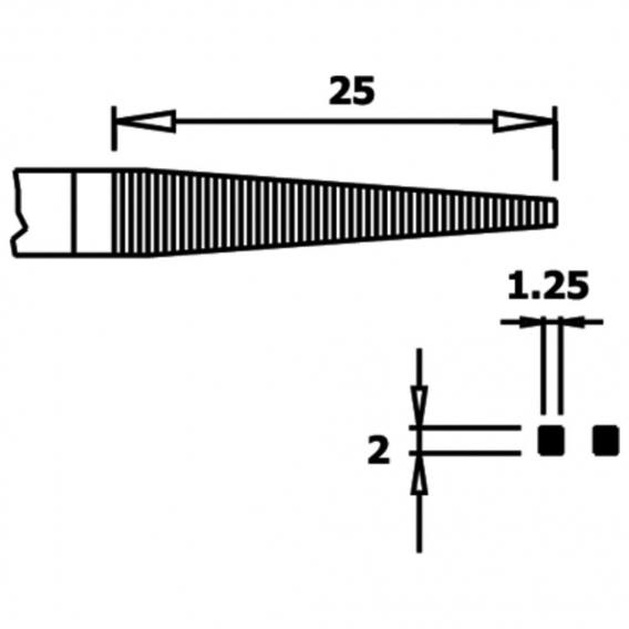 WETEC ECO Flachzange, Greifflächen geriffelt, Backenbreite 2,0 mm, ESD-Griffe PN5005-SD