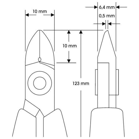 WETEC PRO Seitenschneider, kleiner ovaler Kopf, völlig ohne Wate 3142