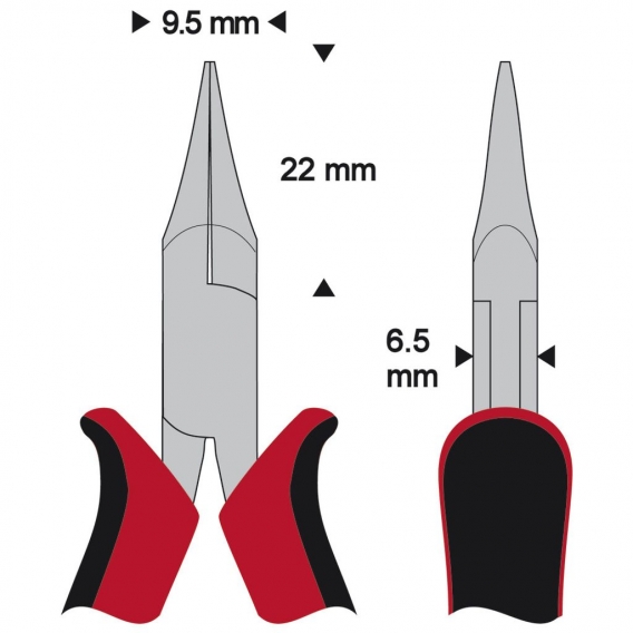 WETEC PRO Nadel-Spitzzange, Greifflächen glatt 1406-120 (1406-120 Spitzzange)