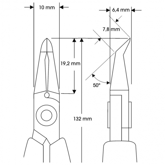 WETEC PRO Mini-Schrägschneider, ohne Wate, 0,1-1,2/0,1-0,6/-,- mm 5247