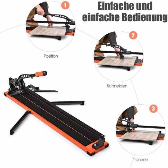 COSTWAY Fliesenschneider manuell, Handfliesenschneider / 90 cm Schnittl?nge / 14mm Schnittdicke/Winkel von 0° bis 60° 36" / 110x