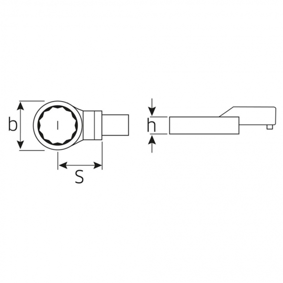 STAHLWILLE Einsteck Ringschlüssel 50mm 22x28mm