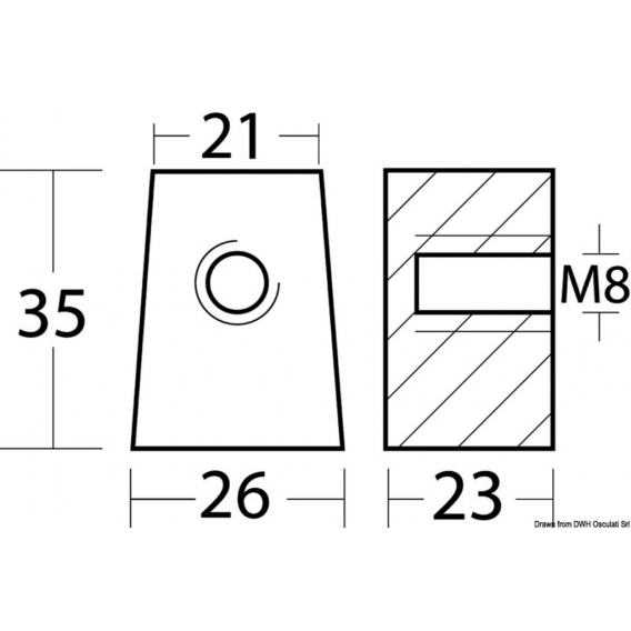 Osculati Anodo Zinco Piede Yamaha 30/60 Hp