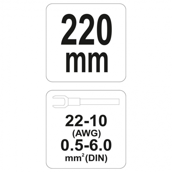 YATO Profi Kabelschuhklemmzange Crimpzange 0,5 - 6,0 mm2 YT-2302