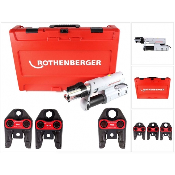 Rothenberger ROMAX AC ECO Set M 230 V Pressmaschine Typ C für Netzbetrieb im Transportkoffer + 3 x Pressbacken ( 15750 )