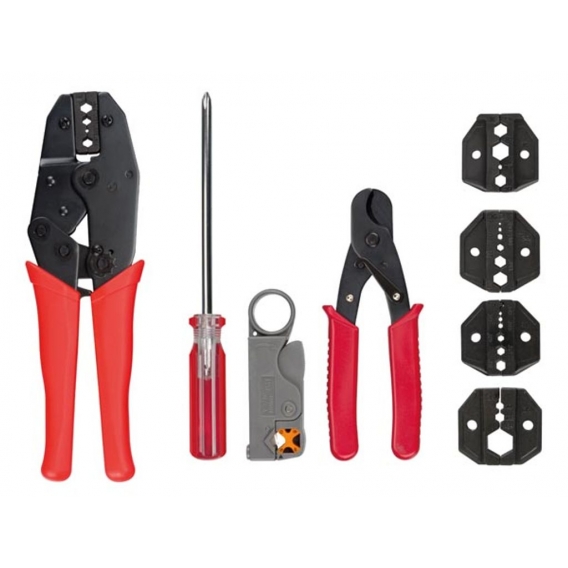 Electrical Tools SET MIT CRIMPZANGE, KABELSCHNEIDER UND ABISOLIERZANGE FÜR KOAXIAL-KABEL