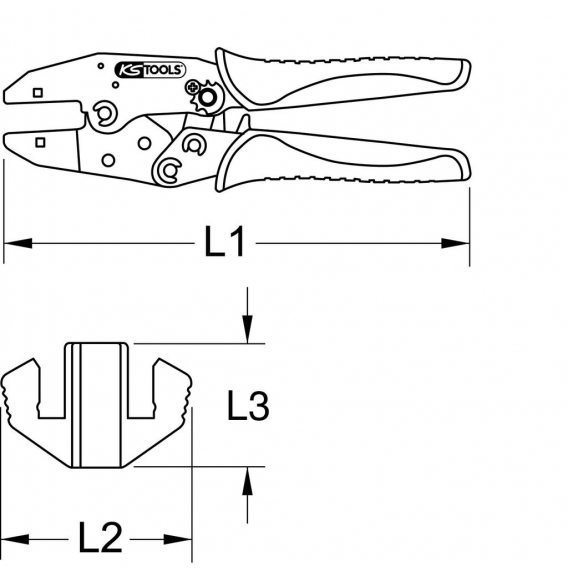 KS Tools Crimpzange f.Westernstecker,AWG22-24RJ45, 115.1470