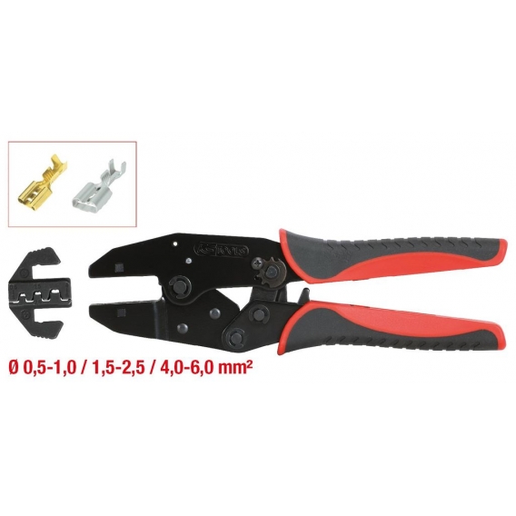 KS TOOLS Crimpzange für Steckhülsen Ø 0,5-6mm²