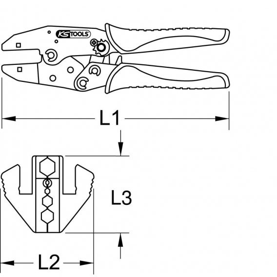 KS Tools Crimpzange f.Koaxialstecker,RG58,RG59,RG62, 115.1445