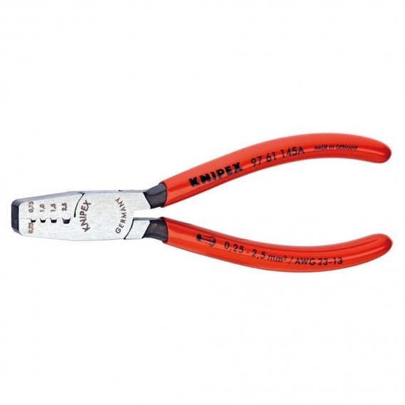 Knipex Aderendhülsenzange Länge 145mm Trapezprofil Kunststoff-Überzogen - 97 61 145 A SB