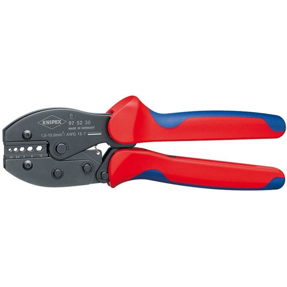 Knipex Crimp-Hebelzange für unisolierte Stoßverbinder in 220 mm - 97 52 30 SB