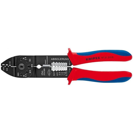 Knipex Crimpzangefür unisolierte Verbinder 0,5-2,5 mm² in 215 mm - 97 21 215 B SB