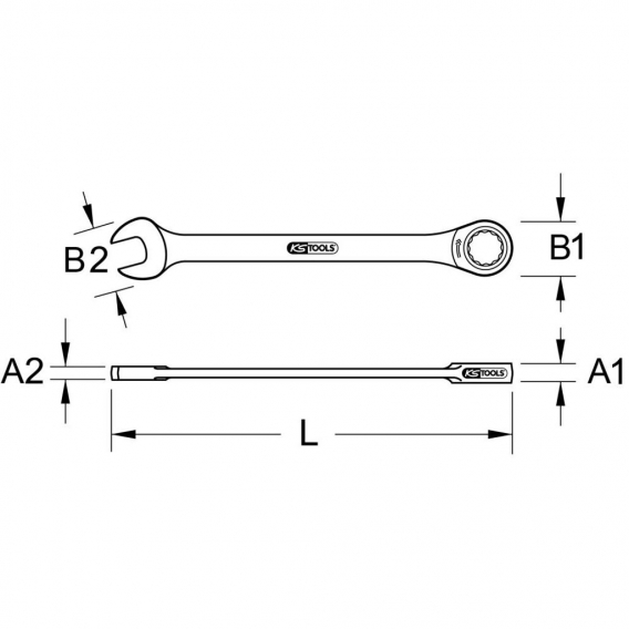 KS TOOLS TITANplus Ratschenringmaulschlüssel, 8mm