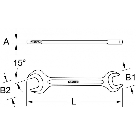 KS Tools Doppelmaul-Kraftschlüssel,27x30mm, 517.1426