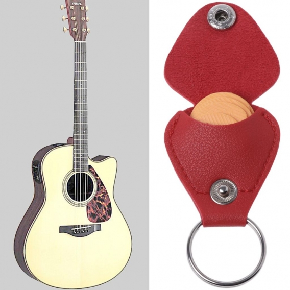 AcserGery Best Guitar Picks Package Picks Bag Leather Case Key Holder Chain Reeds Plectrum