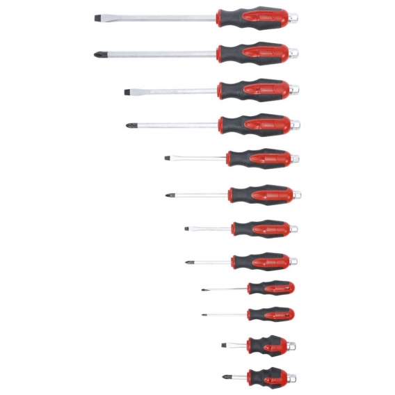 BGS Schraubendreher-Satz, 12-tlg. magnetische Klingenspitzen Schraubenzieher